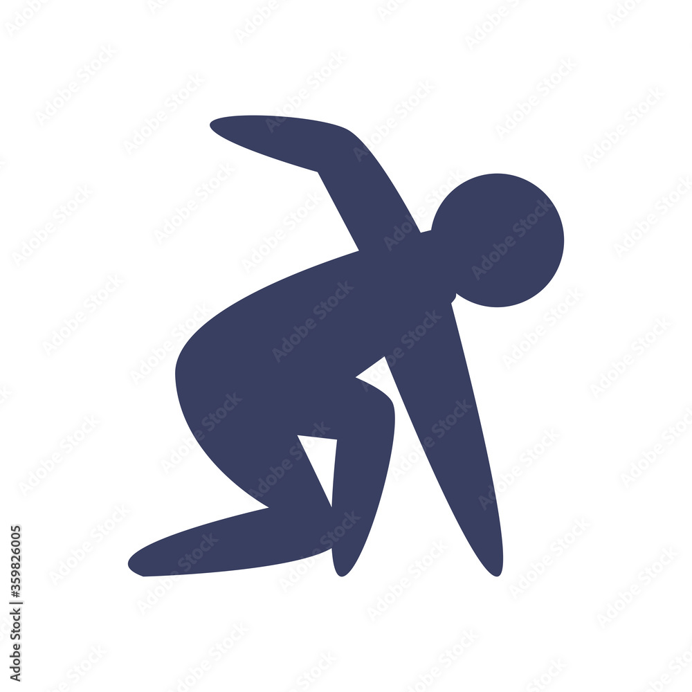 Poster man avatar running silhouette style icon vector design