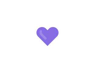 Purple Heart vector flat icon. Isolated Love Heart emoji illustration symbol