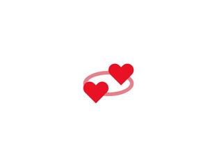 Revolving Hearts vector flat icon. Isolated Revolving Hearts emoji illustration symbol