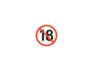 No One Under Eighteen vector flat icon. Isolated No One Under 18 emoji illustration symbol