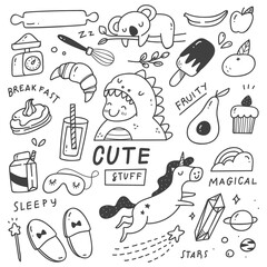 Set of Cute Things Doodles