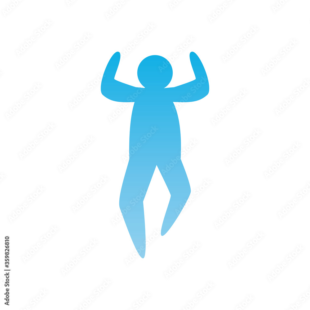 Poster man avatar running gradient style icon vector design