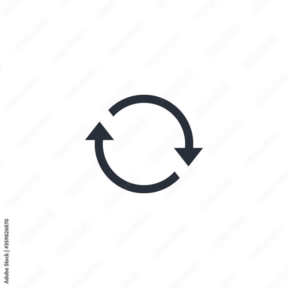 Poster arrows of circular motion. turnover. vector icon isolated on white background.