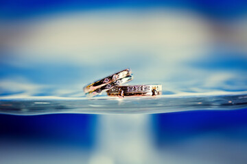 Gold wedding rings with diamonds