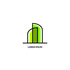 Green building lineal logo