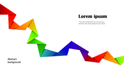 Modern abstract background with colorful folded paper in full HD size, vector template for your design work, presentation, website or others.