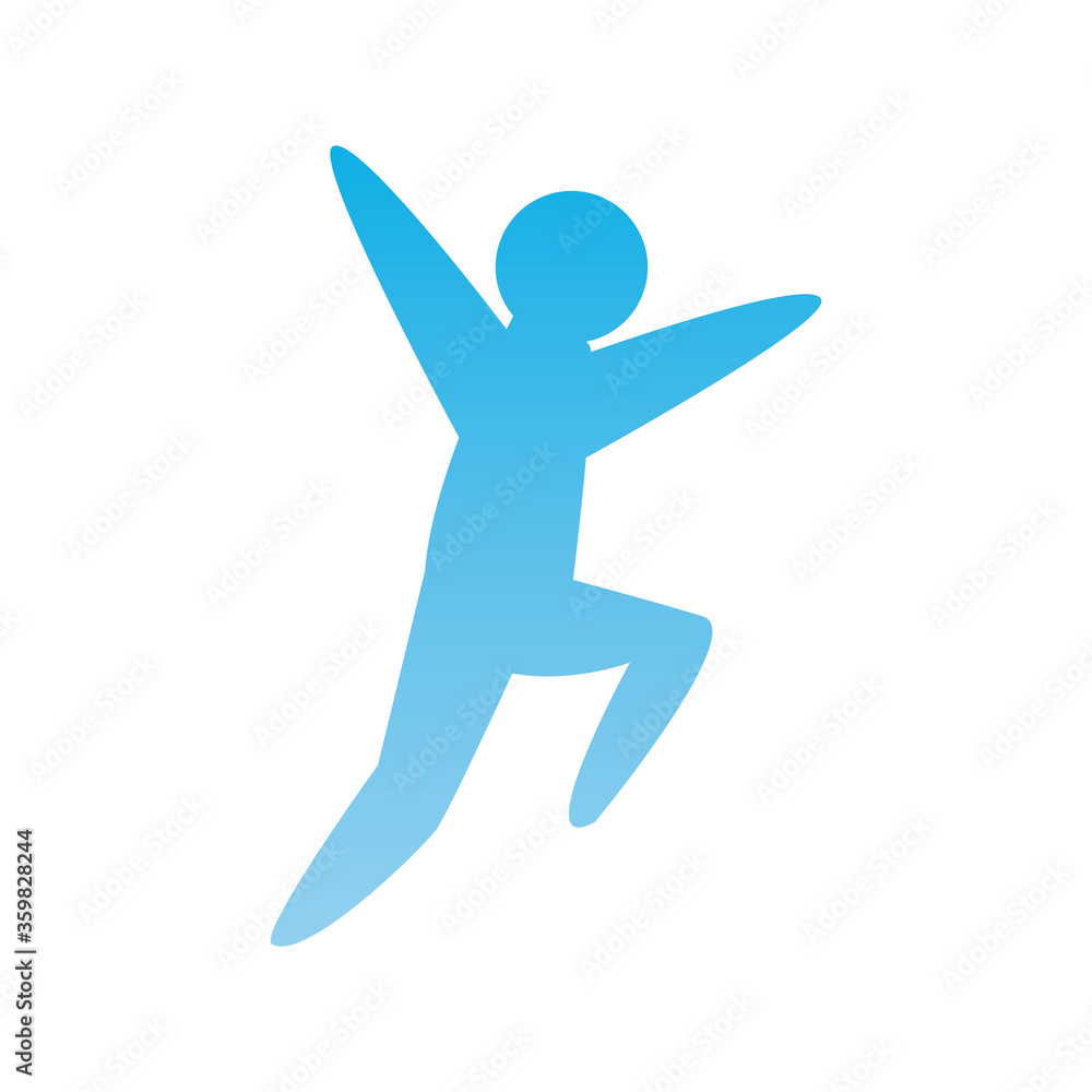 Poster man avatar running gradient style icon vector design
