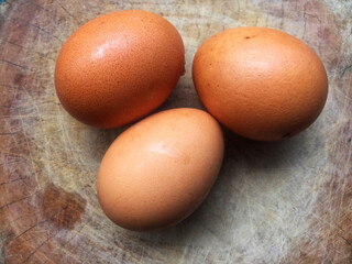 eggs on wooden table