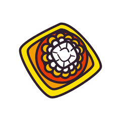 flower mandala fill style icon vector design