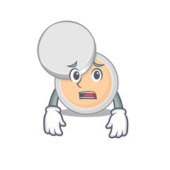 Fototapeta premium Cartoon image design jar powder makeup showing worried face