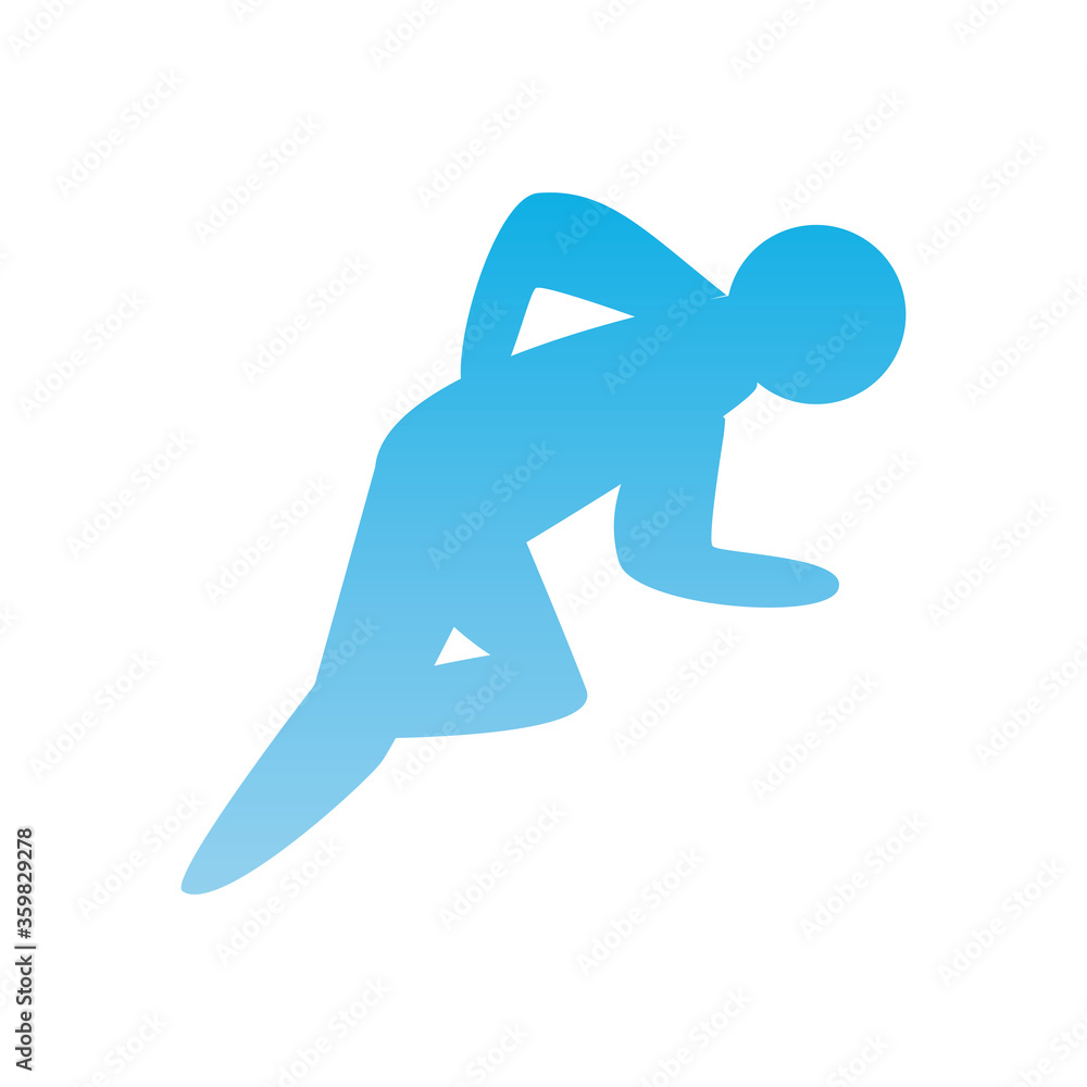 Poster man avatar running gradient style icon vector design