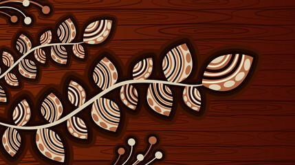 Floral art on wood background