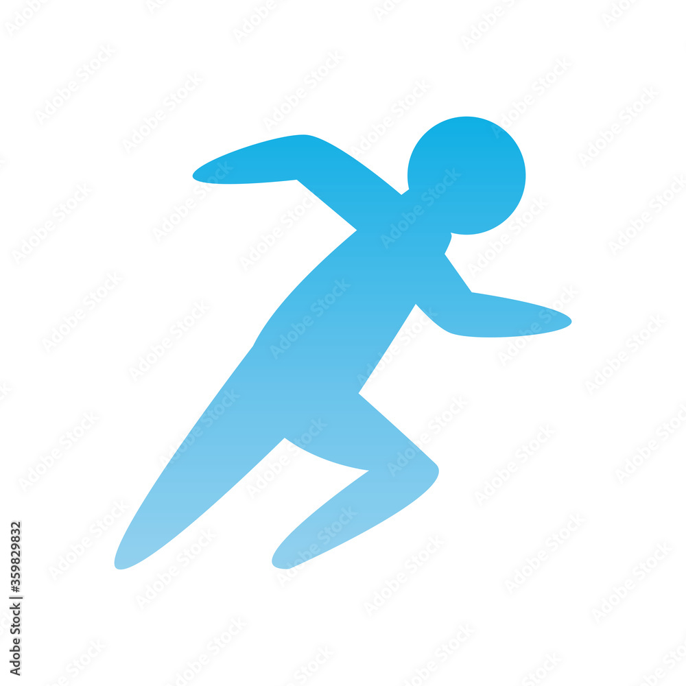Poster man avatar running gradient style icon vector design