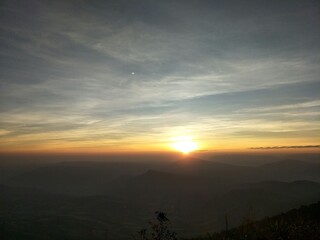 sunset in the mountains