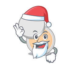 cartoon character of jar powder makeup Santa with cute ok finger