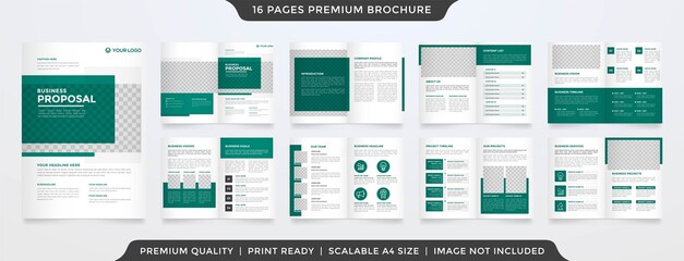 Fototapeta na wymiar business brochure template with minimalist and simple infographic timeline use for business report and company profile