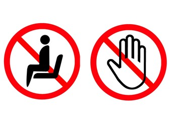 "Do n't touch" and "Do n't touch" icons
