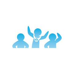 human avatar with medal gradient style icon vector design