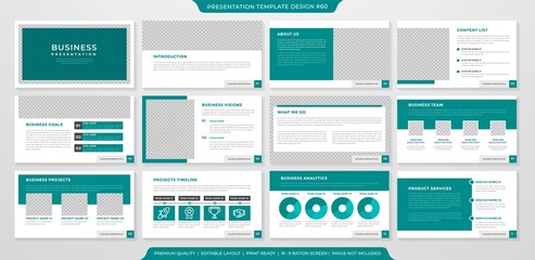 presentation layout template design with minimalist and modern concept use for business profile and annual report 