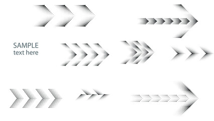 Abstract Hipster Linear halftone dots Background with arrow design elements . Vector  © miloje