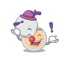 A jar powder makeup cartoon design style love playing juggling