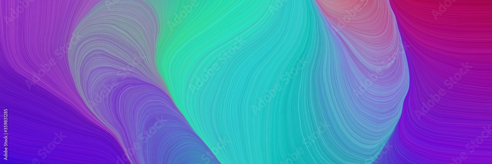 Poster colorful vibrant creative waves graphic with modern soft curvy waves background design with moderate
