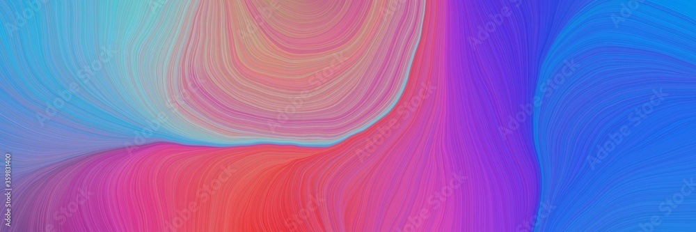 Poster colorful vibrant abstract artistic waves graphic with abstract waves design with mulberry , royal bl