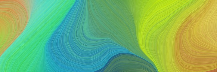 Fototapeta premium colorful vibrant creative waves graphic with abstract waves illustration with medium sea green, dark khaki and blue chill color