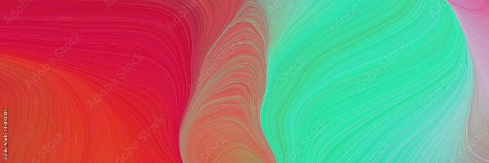 Aufkleber colorful vibrant creative waves graphic with smooth swirl waves background design with turquoise, cr