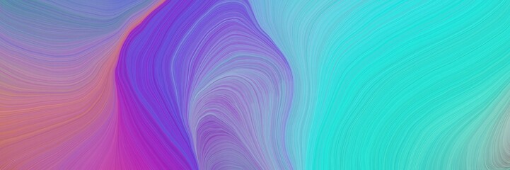 Obraz premium colorful vibrant artistic art design graphic with modern soft swirl waves background illustration with medium turquoise, turquoise and moderate violet color