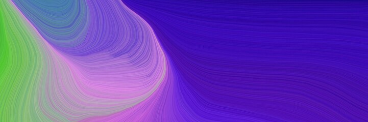 Obraz premium colorful vibrant creative waves graphic with elegant curvy swirl waves background design with indigo, pastel violet and dark sea green color