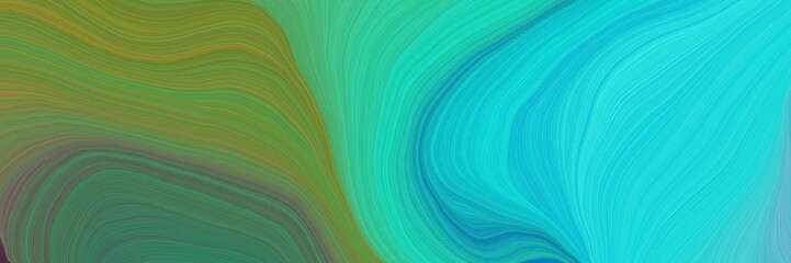 colorful vibrant abstract artistic waves graphic with abstract waves illustration with dark turquoise, olive drab and sea green color