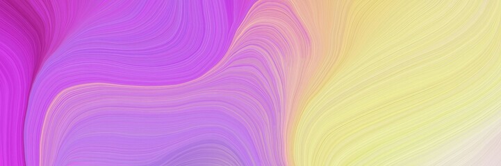 Obraz premium colorful vibrant abstract art waves graphic with modern curvy waves background design with orchid, pale golden rod and dark orchid color