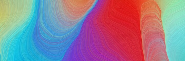 Fototapeta premium colorful vibrant abstract artistic waves graphic with modern curvy waves background illustration with moderate pink, moderate red and medium aqua marine color
