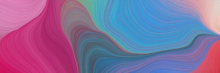 Fototapeta premium colorful vibrant abstract art waves graphic with curvy background illustration with mulberry , steel blue and corn flower blue color
