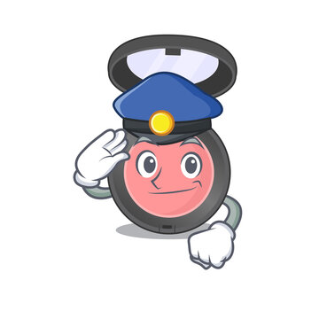 A handsome Police officer cartoon picture of pink blusher with a blue hat