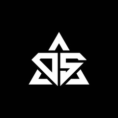 DS monogram logo with diamond shape and triangle outline