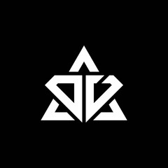 DV monogram logo with diamond shape and triangle outline