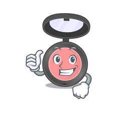 Pink blusher cartoon picture design showing OK finger pose