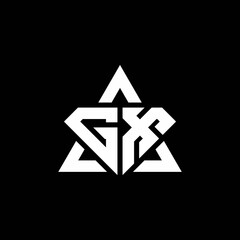 GX monogram logo with diamond shape and triangle outline