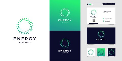 Modern energy logo and business card design. solution, positive, modern, energy, icon, Premium Vector - obrazy, fototapety, plakaty