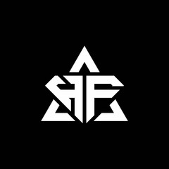 Fototapeta premium HF monogram logo with diamond shape and triangle outline