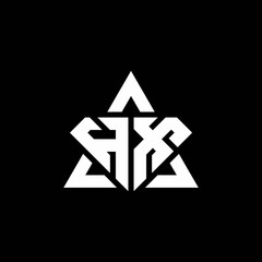 HX monogram logo with diamond shape and triangle outline