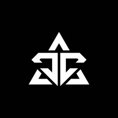 Obraz premium JC monogram logo with diamond shape and triangle outline