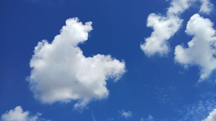 dramatic clouds and blue sky