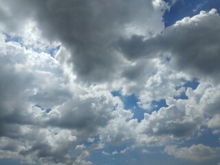 dramatic clouds and blue sky