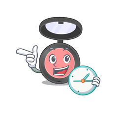 A picture of cheery pink blusher holding a clock