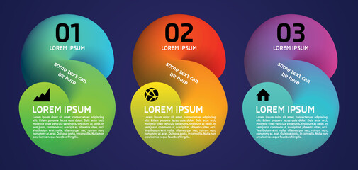 Modern infographics options template vector with colorful circle on violet background