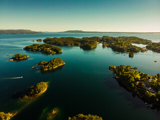 Aerial view. Fjord landscape near Bergen, Norway