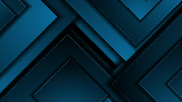 Dark blue squares geometric material abstract motion background. Seamless looping. Video animation Ultra HD 4K 3840x2160